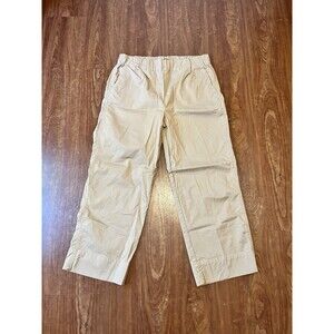 Quince Women Organic Stretch Cotton Wide Leg Chino Pants Light Khaki 12